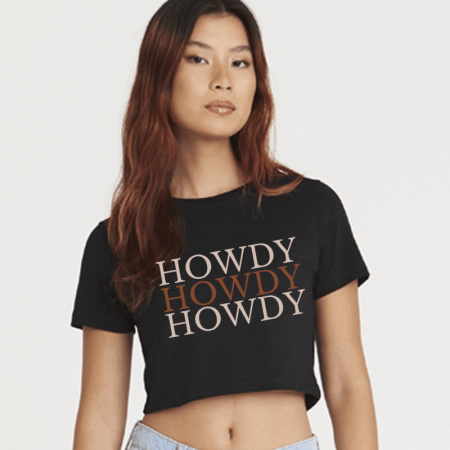 Cowboy Cropped Tee with Howdy logo