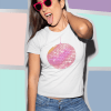 Cropped T-Shirt with a Pink Disco Ball