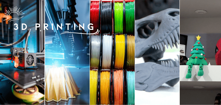 3D printer in action, creating different projects