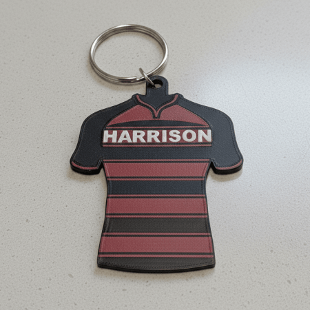 Personalized Rugby Jersey Keychain